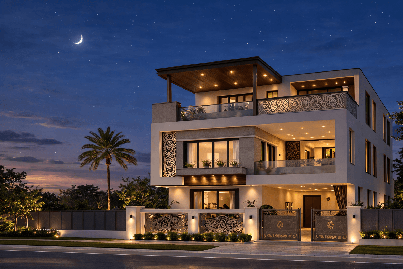 Modern Night Architecture