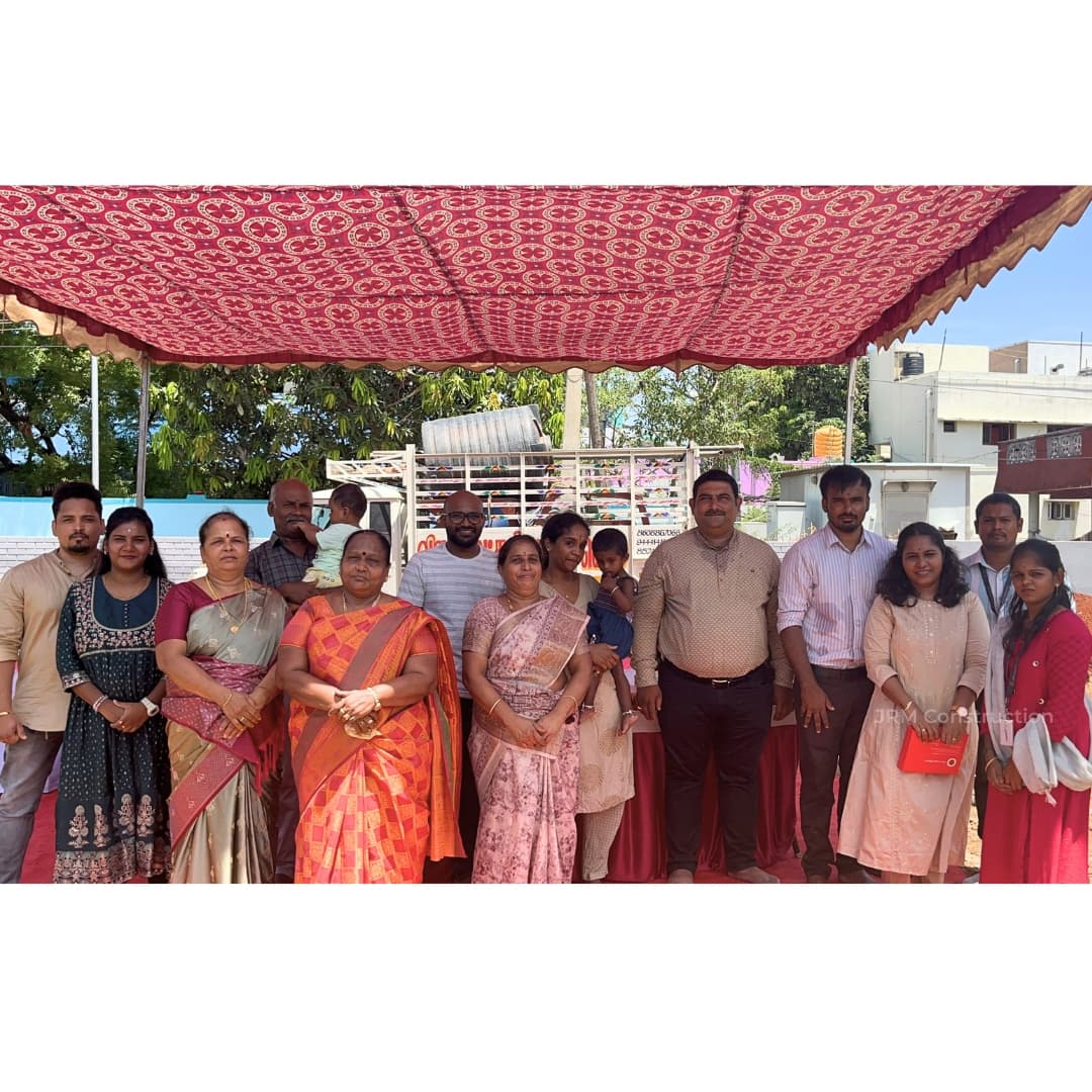 Mrs. Aarthy and her family on their bhoomi pooja ceremony.jpg