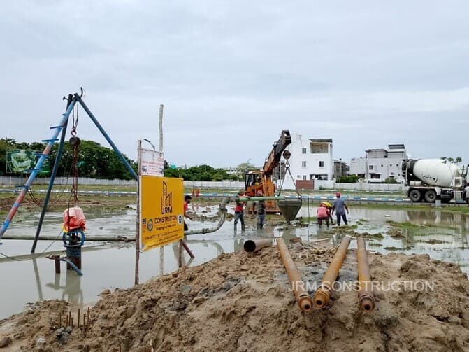 Pile foundation work underway