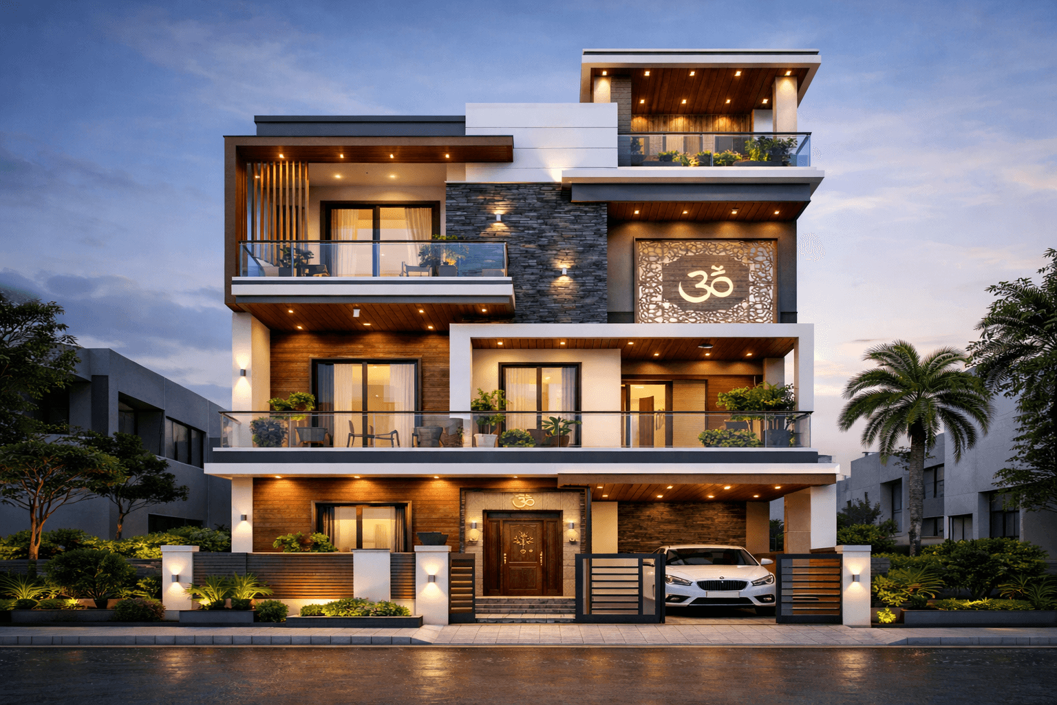 Modern G+2 Home – Semmenchery