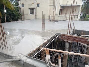 Concrete roof in progress