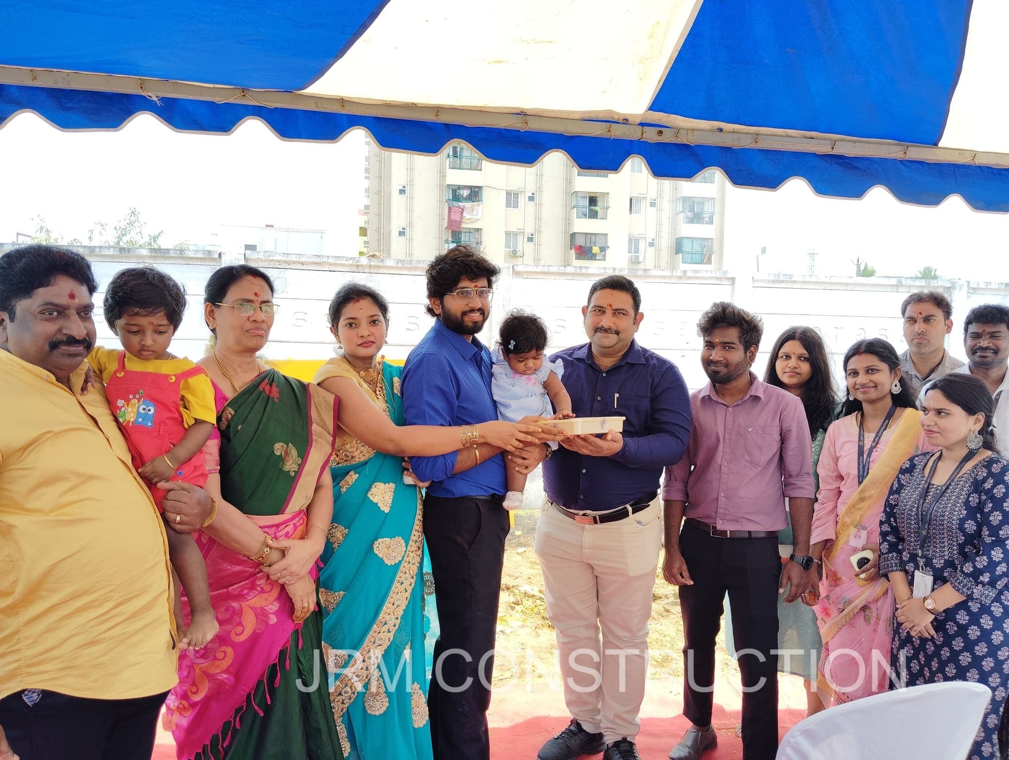 Bhoomi pooja with family and team.jpg