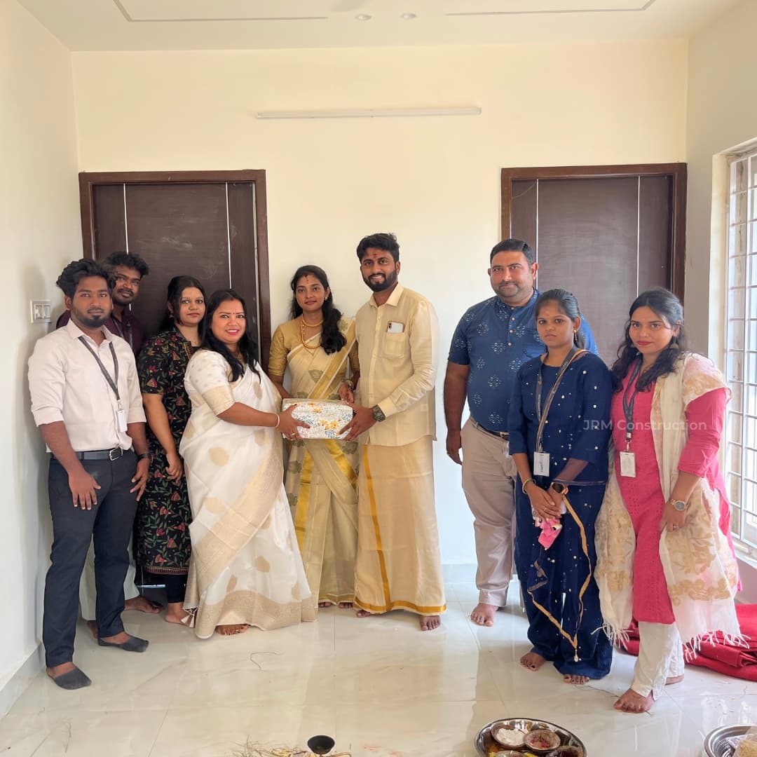Mr. Praveen and family with JRM Construction team