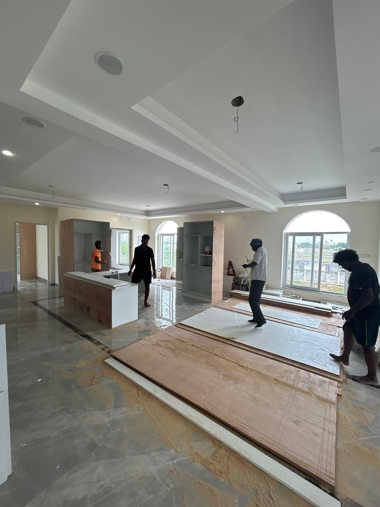 View of interior works onging