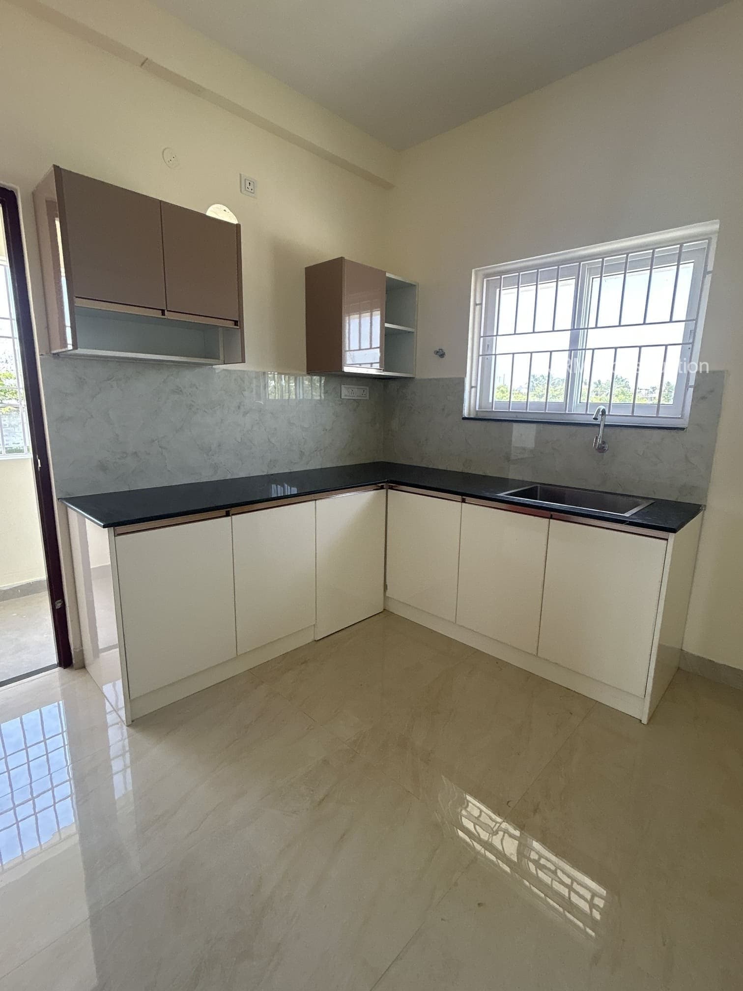 Modern modular kitchen setup inside the newly constructed house.