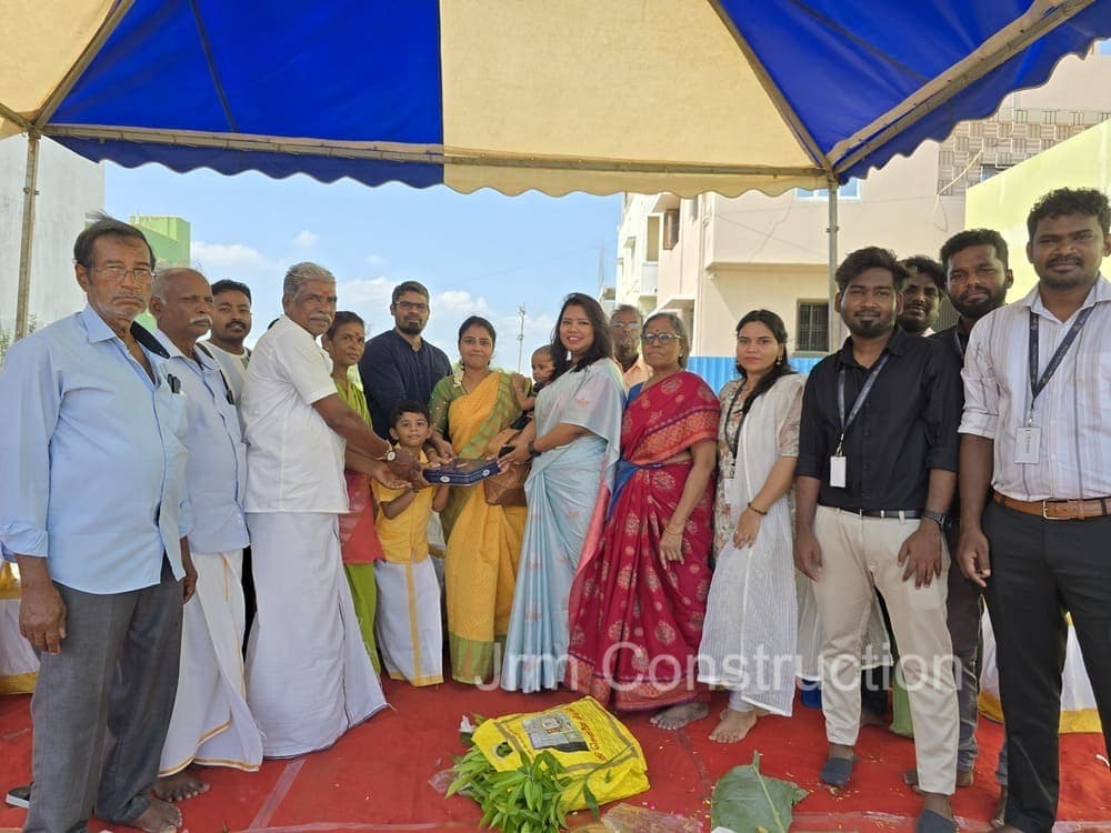 Bhoomi pooja with family and team.jpg