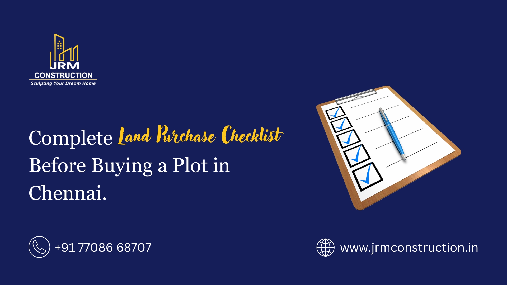 Complete Land Purchase Checklist Before Buying a Plot in Chennai